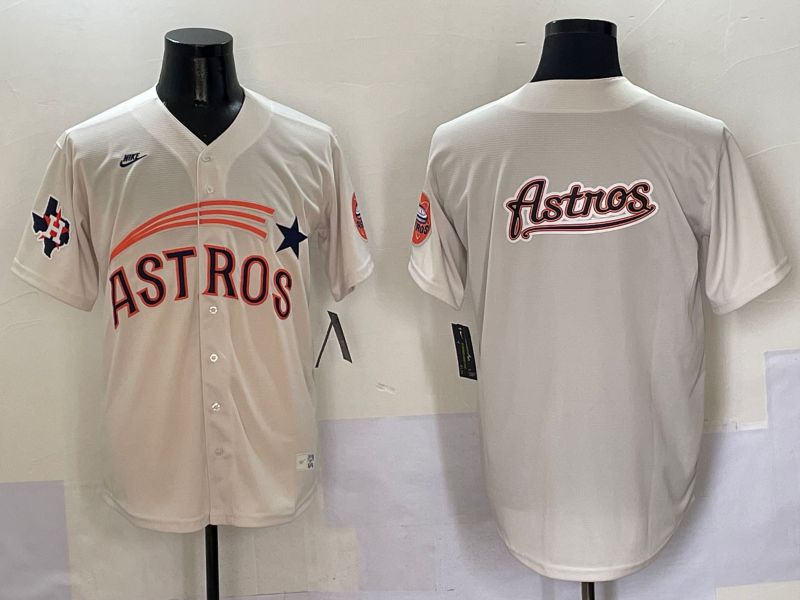 Men Houston Astros Blank Cream Five generations Joint Name 2025 Nike MLB Jersey style 17->houston astros->MLB Jersey